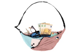 Upcycled Sling Bag Peach / Cloud