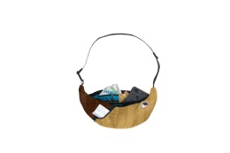 Upcycled Sling Bag Sand / Chocolate